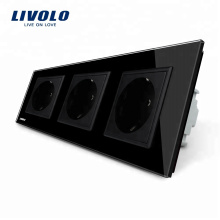 Livolo Manufactory EU Standard Triple Wall Power Sockets VL-C7C3EU-12